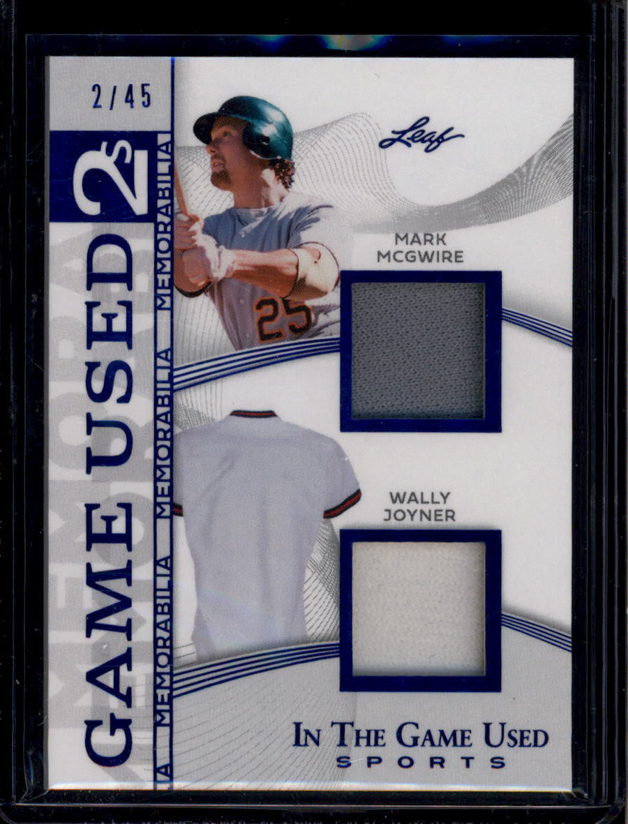 SOLD 183811 2025 Leaf ITG Sports Game Used Memorabilia Blue Mark McGwire Dual Jersey 2/45