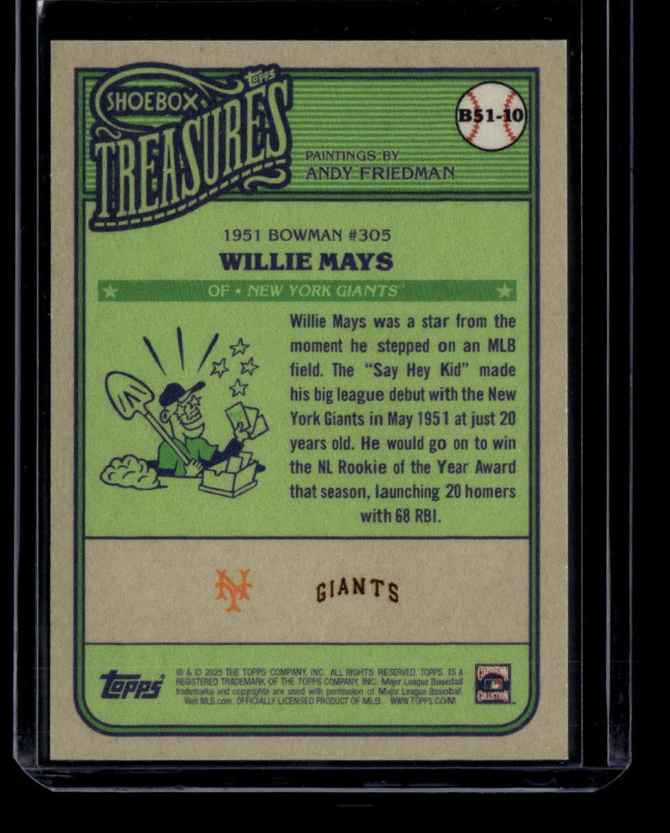 2025 Topps Shoebox Treasures '51 Bowman b5110 Willie Mays