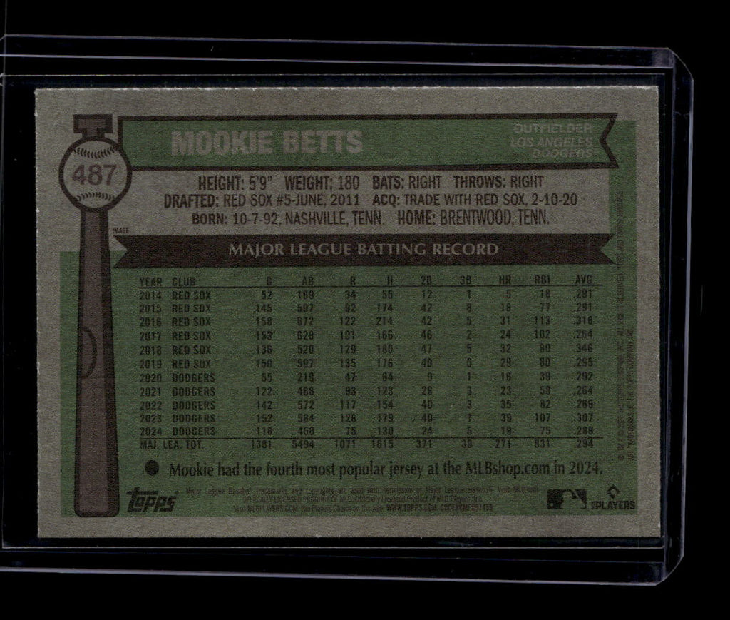 2025 Topps Heritage Image Variations 487 Mookie Betts SP ID: 183821