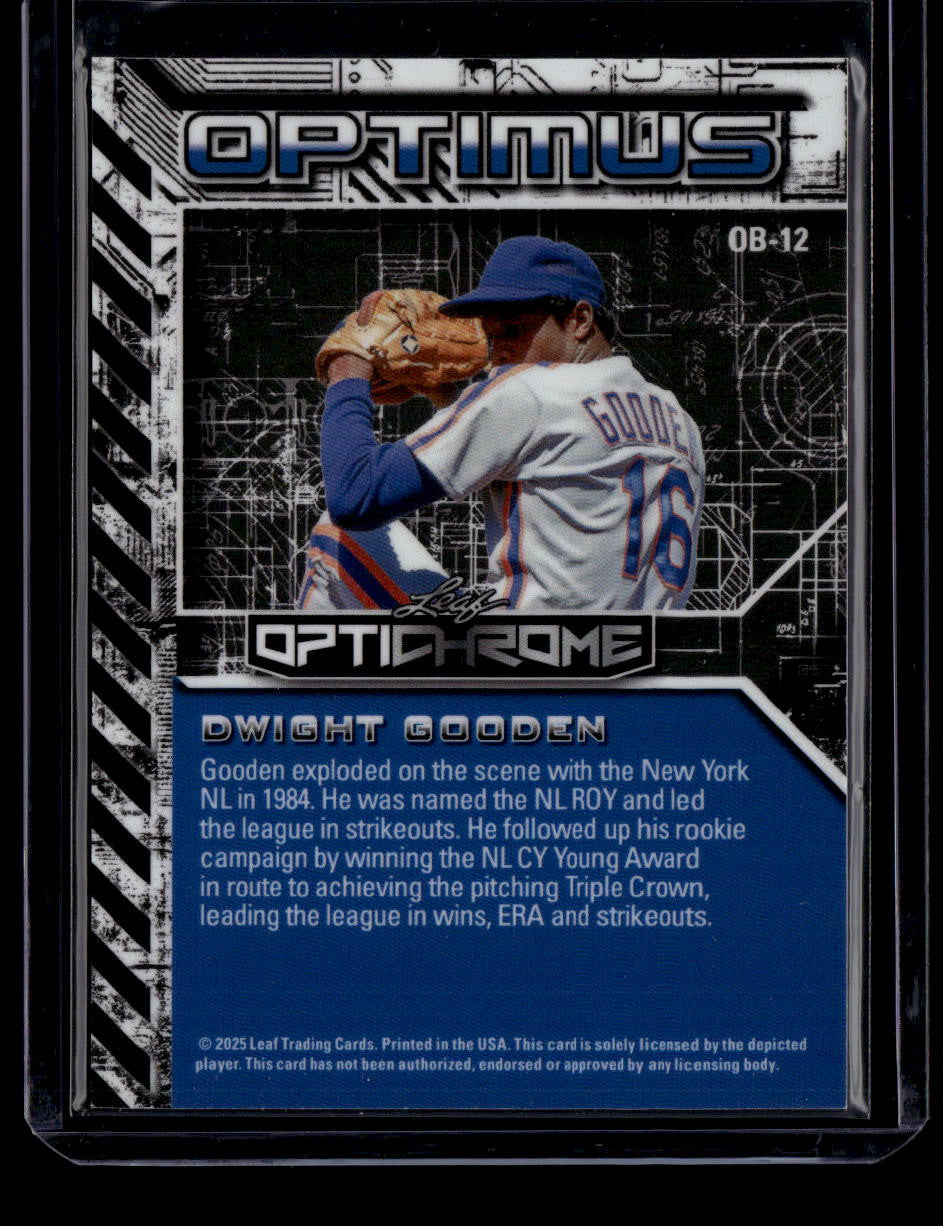 2025 Leaf Optichrome Optimus Orange Lava ob12 Dwight Gooden 1/1