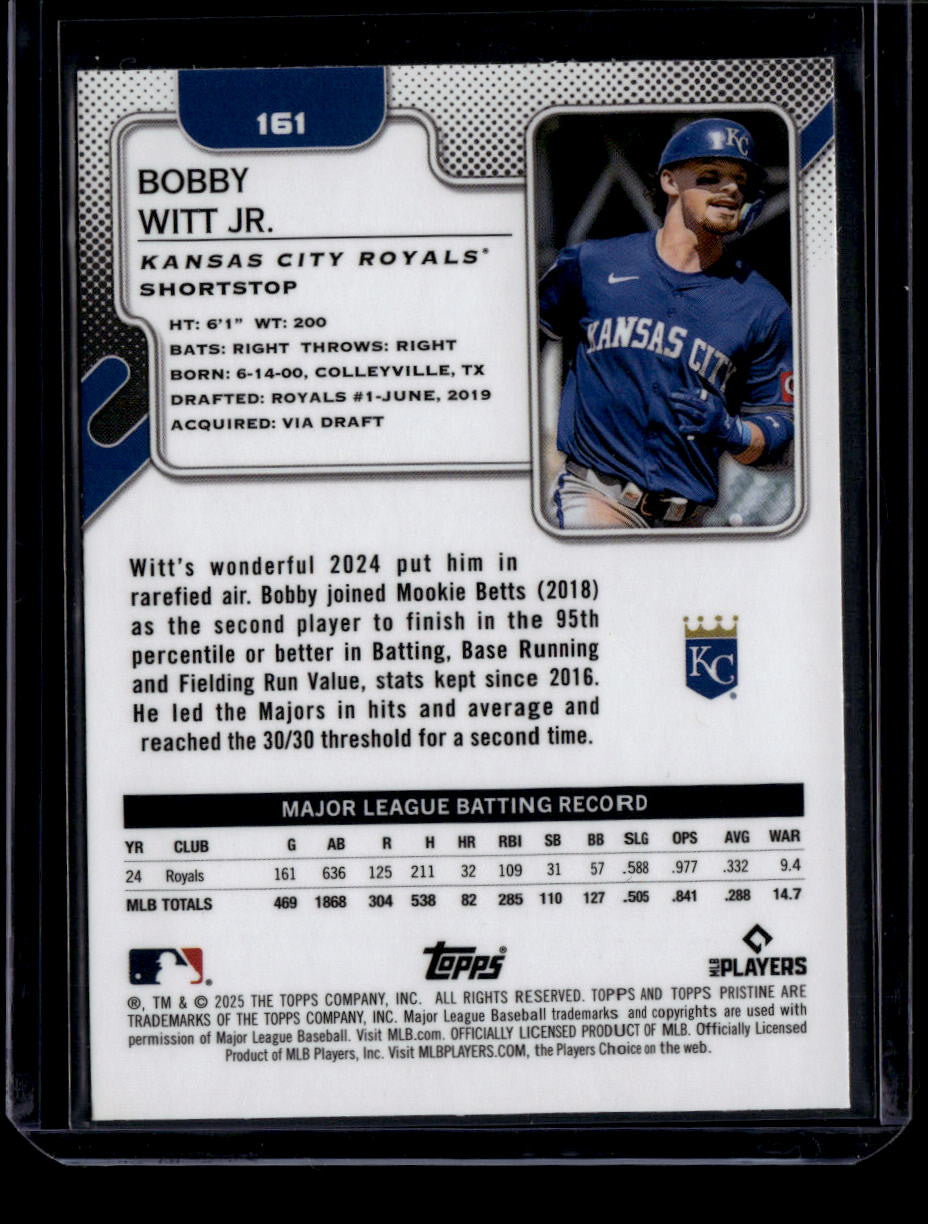 2025 Topps Pristine Aqua Refractor 161 Bobby Witt Jr. 35/199