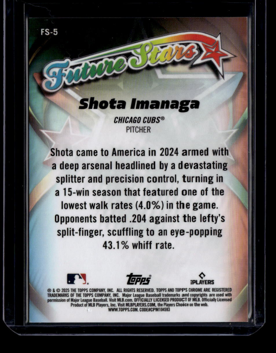 2025 Topps Chrome Future Stars Gold Refractor fs5 Shota Imanaga 8/50
