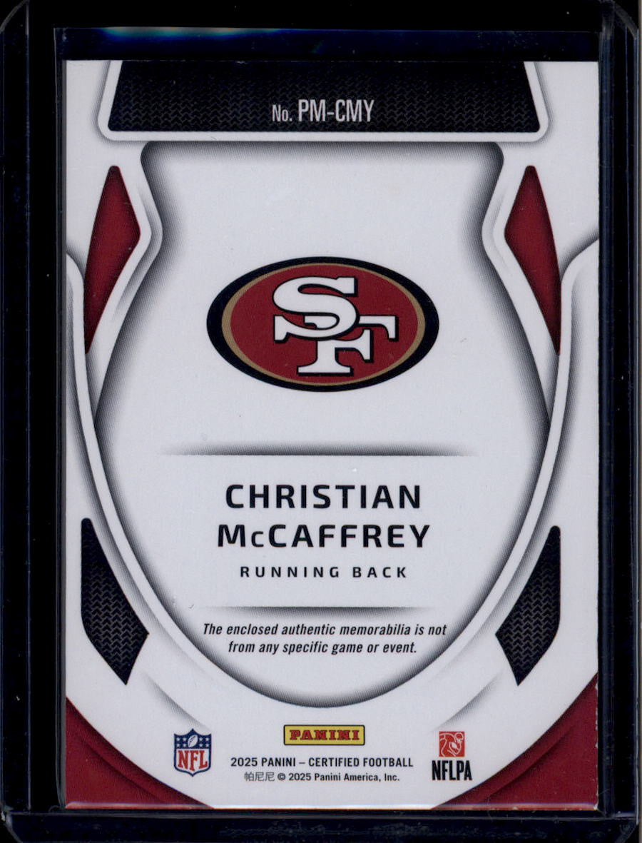 SOLD 183831 2025 Certified Pro Materials Red 26 Christian McCaffrey Jersey 15/99