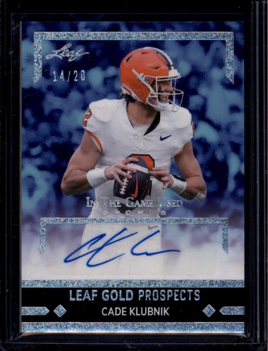 SOLD 183834 2025 Leaf ITG Used Sports Gold Prospects Silver Cade Klubnik Rookie Auto 14/20