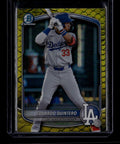 SOLD 183844 2025 Bowman Chrome Draft Yellow Reptillian Refractor Eduardo Quintero RC 7/75
