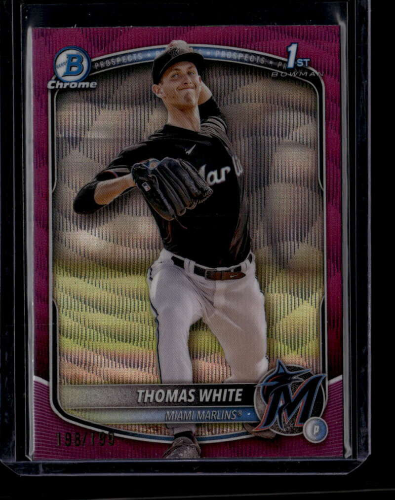 2025 Bowman Chrome Prospects Fuchsia Wave Refractor Thomas White RC 198/199