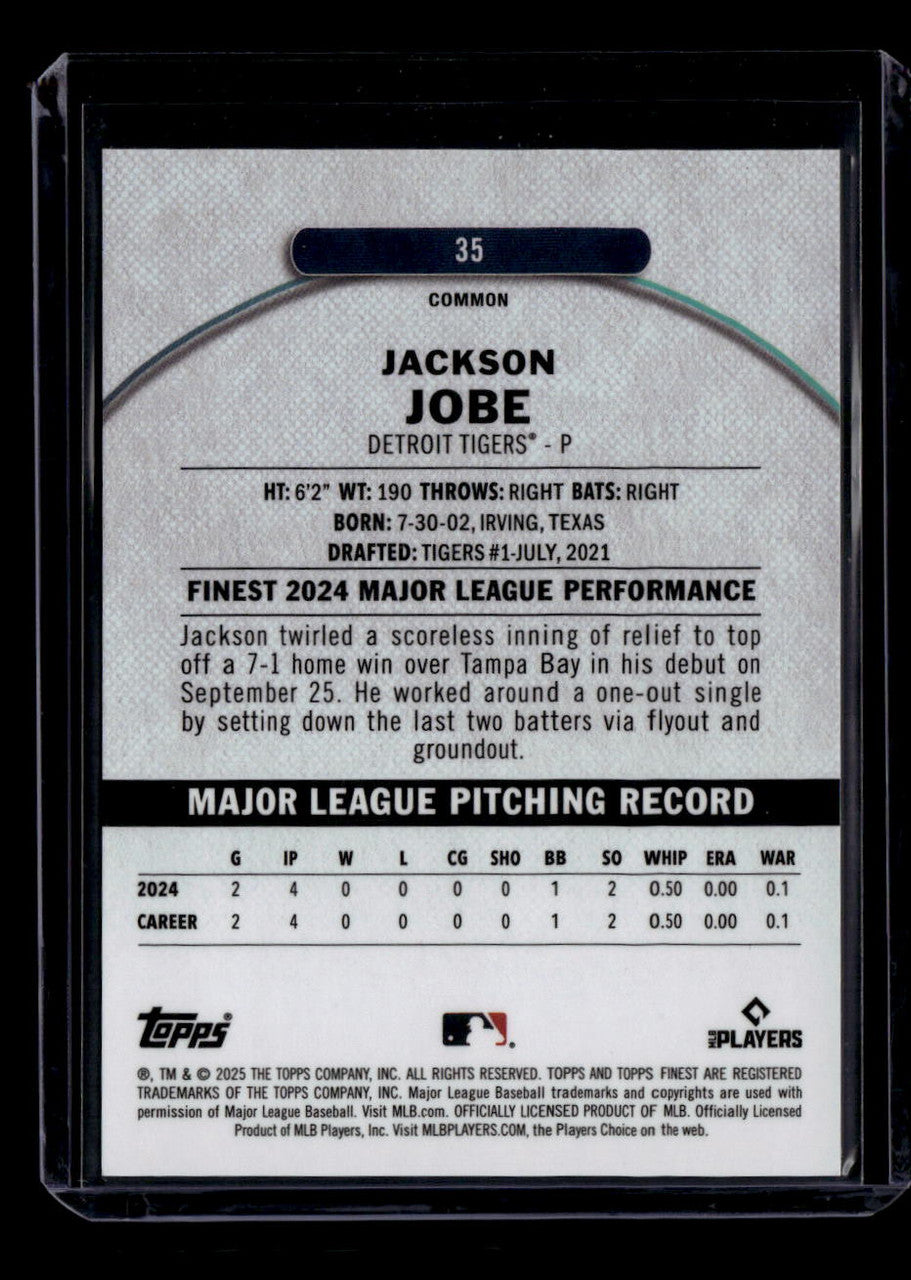 2025 Finest Pearl Checkerboard Refractor 35 Jackson Jobe Rookie 19/60