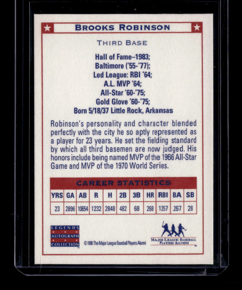 1996 Major League Players Alumni Legends Autograph NNO Brooks Robinson Auto