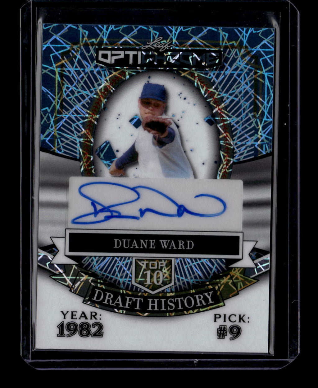 SOLD 183879 2025 Leaf Optichrome Draft History Blue Lazer hadw1 Duane Ward Auto 1/1