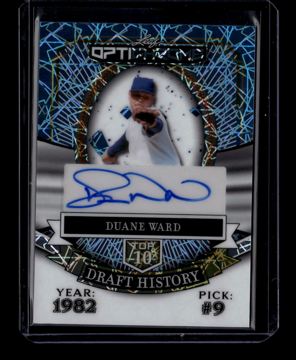 SOLD 183879 2025 Leaf Optichrome Draft History Blue Lazer hadw1 Duane Ward Auto 1/1