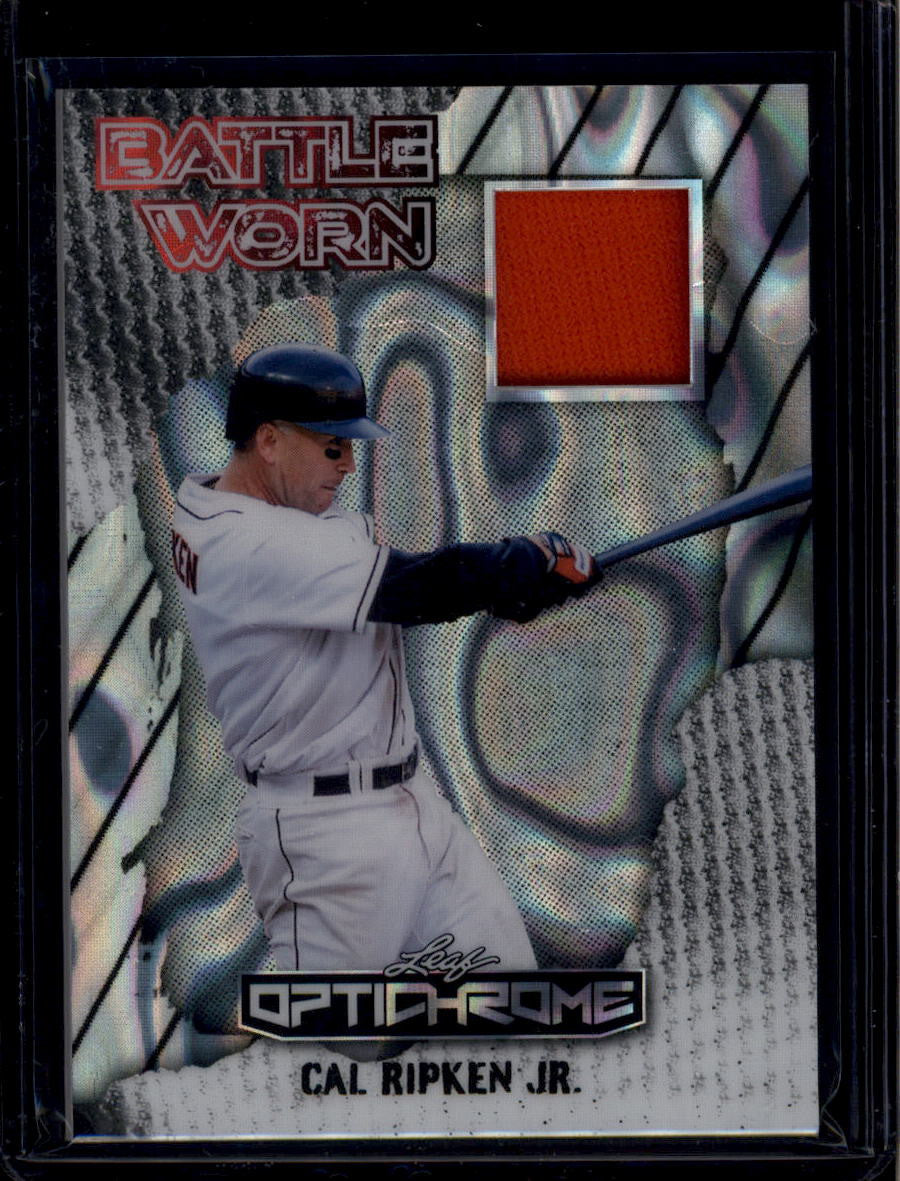 SOLD 183881 2025 Leaf Optichrome Battle Worn Silver Lava BWCRJ Cal Ripken Jr. Jersey 2/10