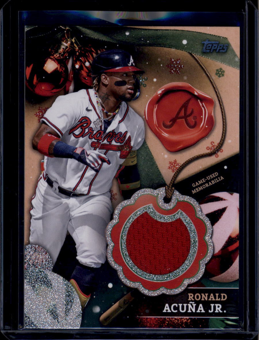 SOLD 183890 2024 Topps Holiday Relics Glitter RCRAJ Ronald Acuna Jr. Jersey 6/99