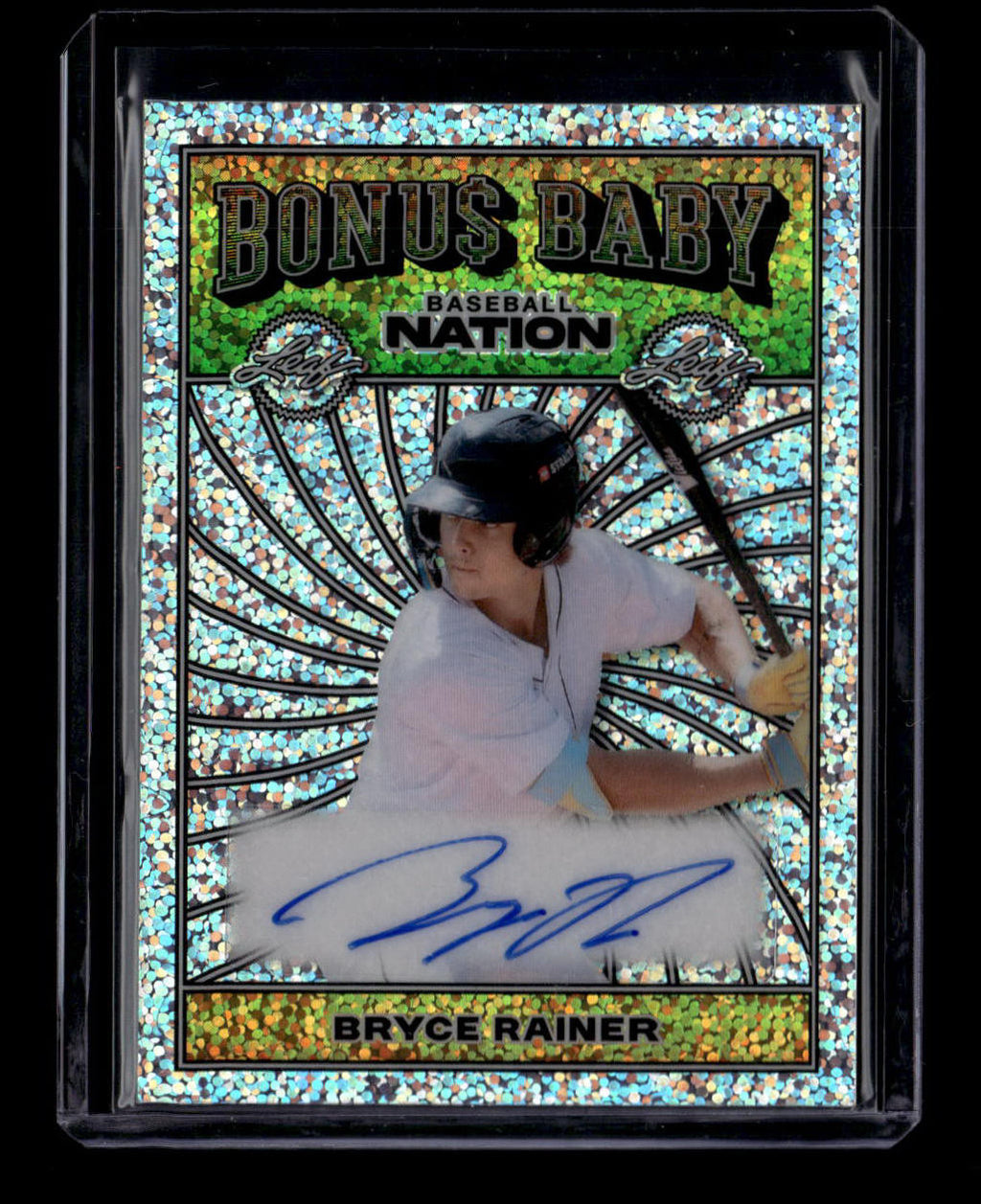 2025 Leaf Baseball Nation Bonus Baby Sparkles babr1 Bryce Rainer Rookie Auto /15