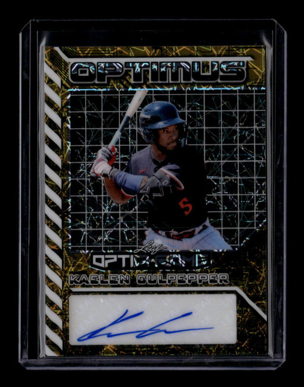 2025 Leaf Optichrome Optimus Gold Lazer oakc1 Kaelen Culpepper Rookie Auto 1/1