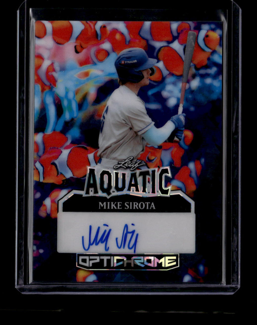 SOLD 183903 2025 Leaf Optichrome Aquatic Autograph Crystal Clownfish Mike Sirota RC Auto 1/1