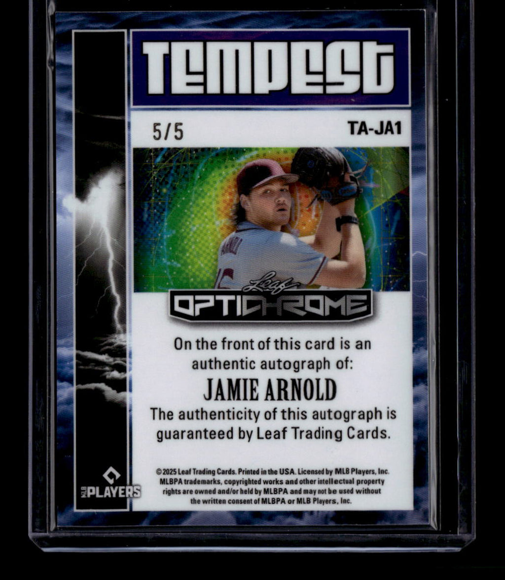 2025 Leaf Optichrome Tempest Purple Crystal taja1 Jamie Arnold Rookie Auto 5/5
