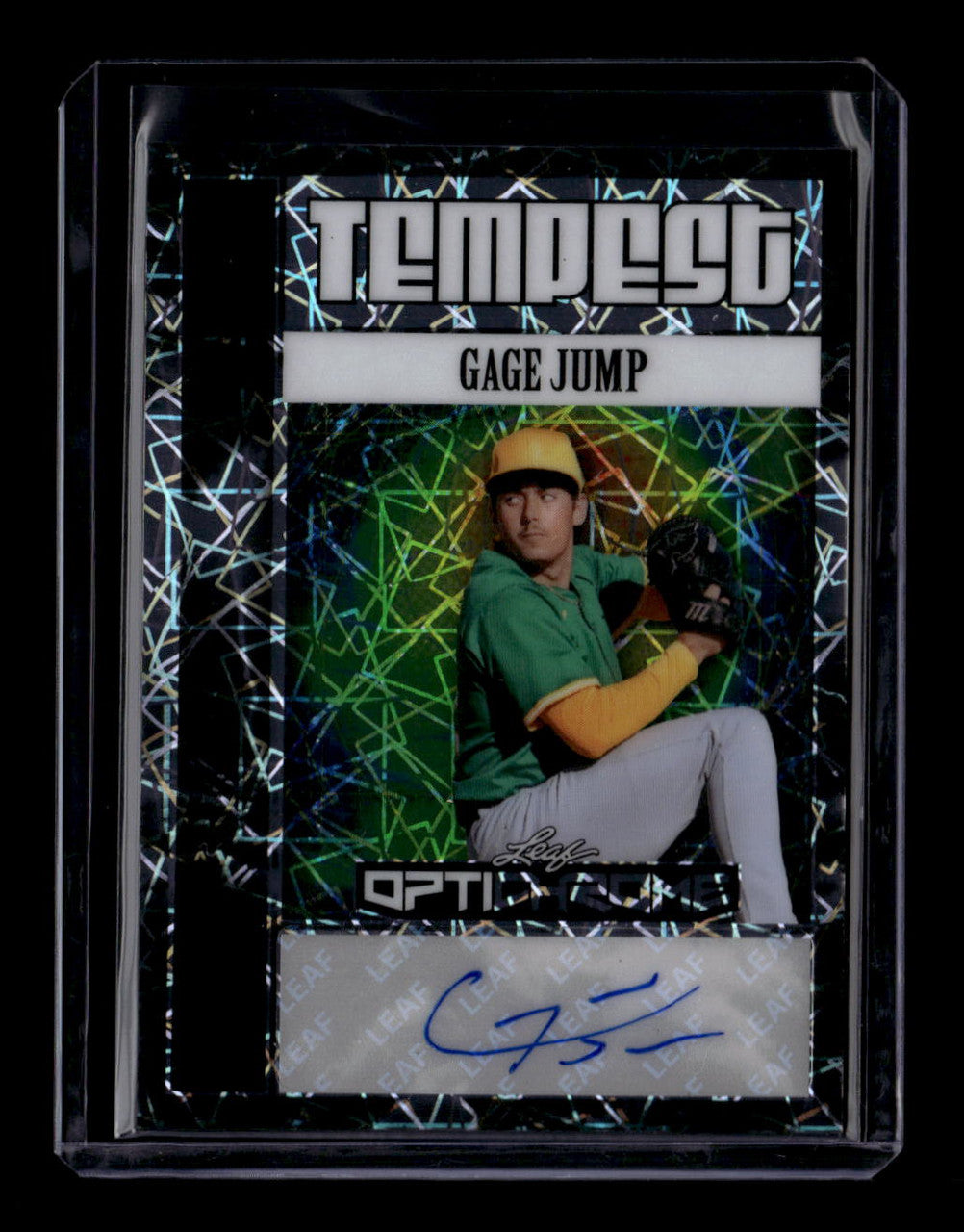 SOLD 183905 2025 Leaf Optichrome Tempest Silver Lazer tagj1 Gage Jump Rookie Auto 2/10