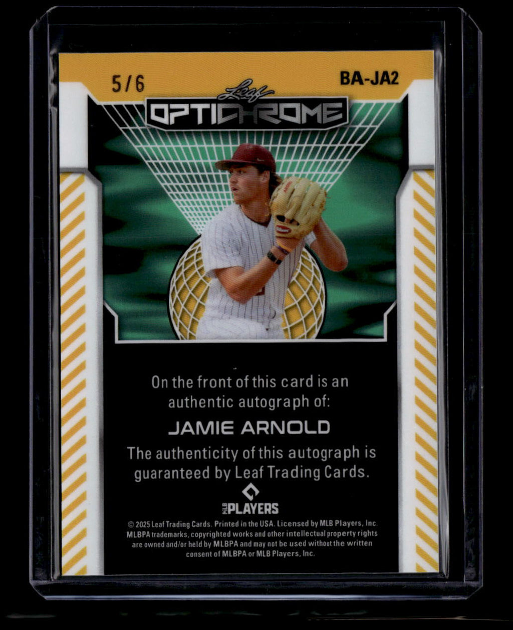 2025 Leaf Optichrome Green Lava baja2 Jamie Arnold Rookie Auto 5/6