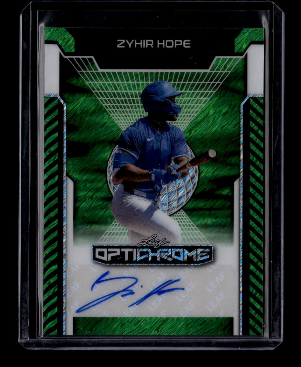 SOLD 183911 2025 Leaf Optichrome Green Shimmer bazh1 Zyhir Hope Rookie Auto 6/6