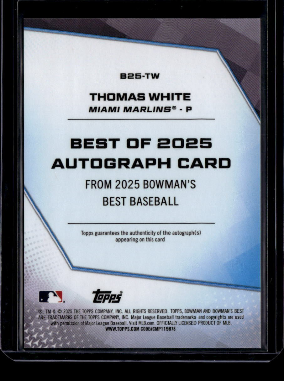 2025 Bowman's Best of '25 Autographs b25tw Thomas White Rookie Auto 159218
