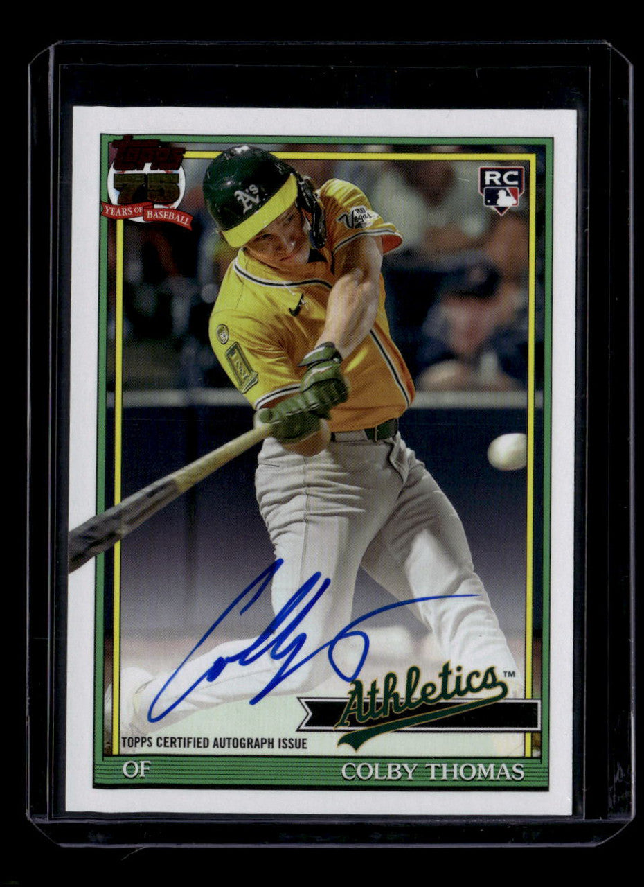 2026 Topps '91 Topps Autographs 91acol Colby Thomas Rookie Auto