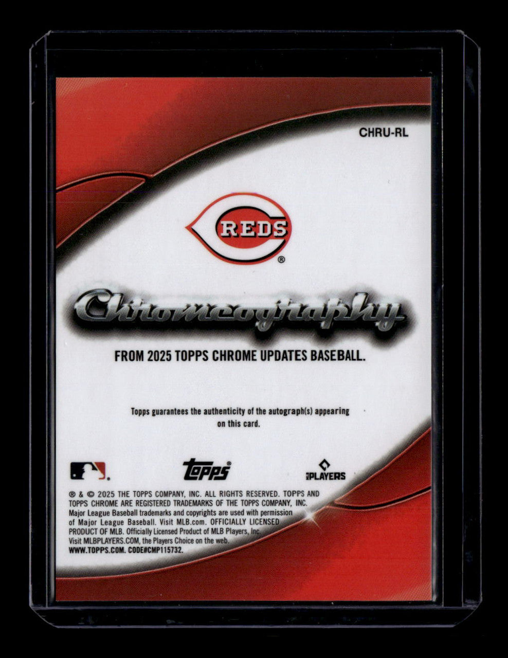 2025 Topps Chrome Update Chromography Autographs CHRURL Rhett Lowder Rookie Auto