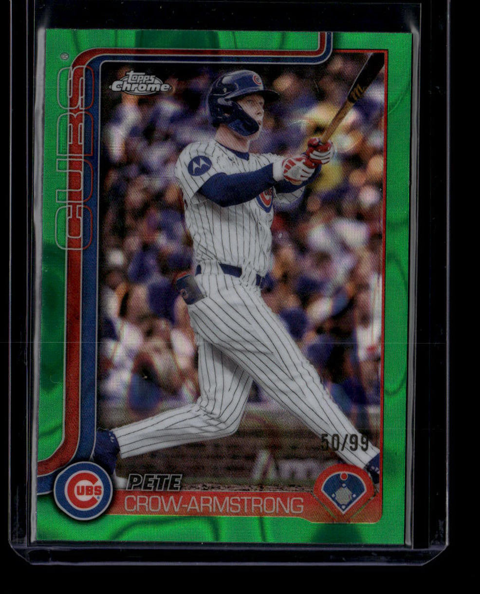 SOLD 183942 2025 Topps Chrome Update Green RayWave Refractor usc76 Pete Crow-Armstrong 50/99