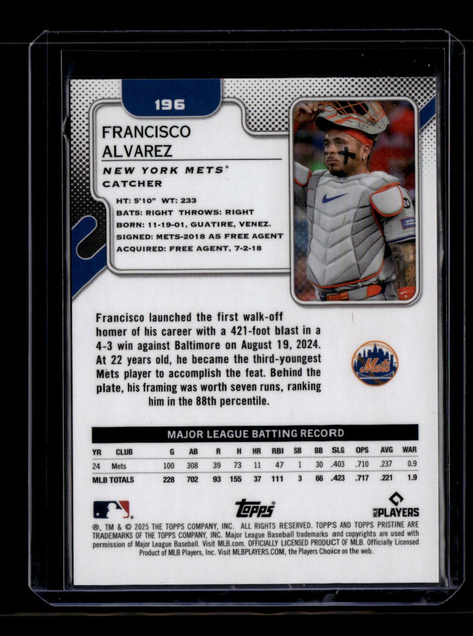 2025 Topps Pristine Pink Refractor 196 Francisco Alvarez 14/15