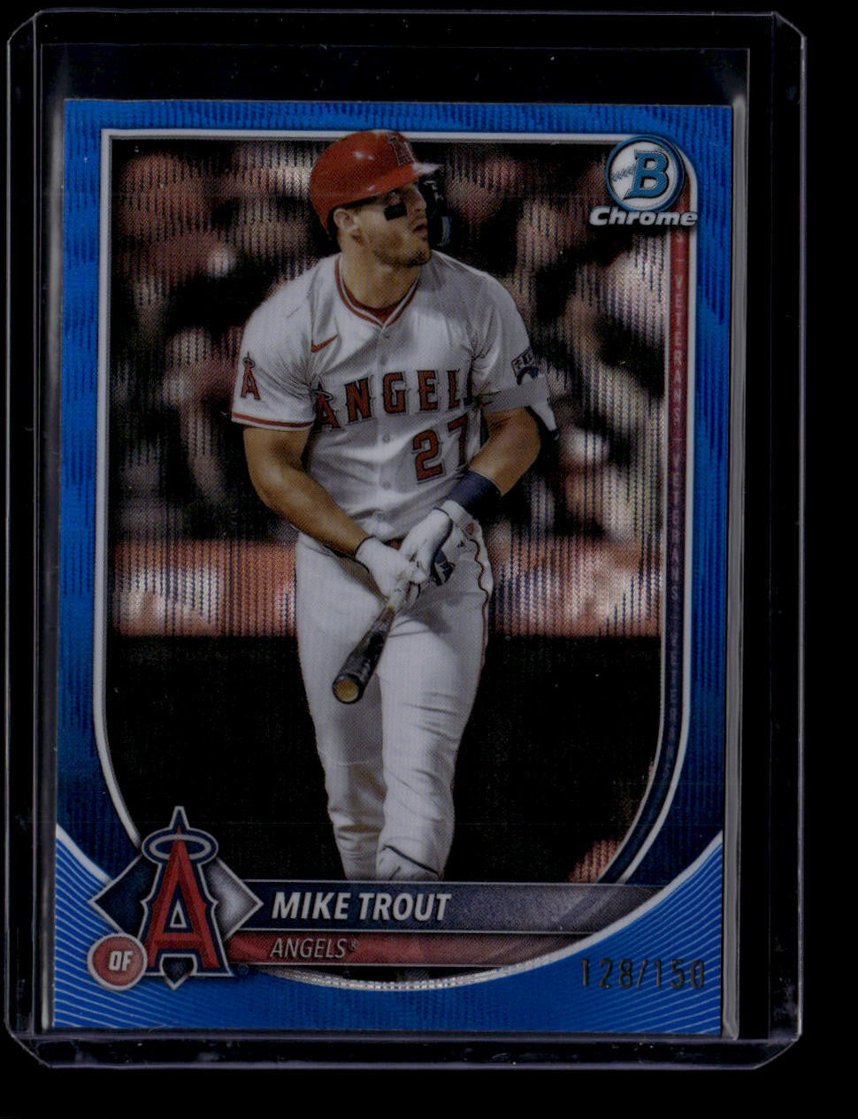2025 Bowman Chrome Blue Wave Refractor 27 Mike Trout 128/150