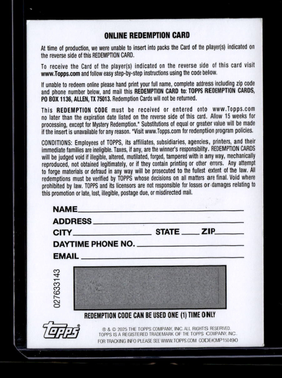 SOLD 183958 2025-26 Topps Midnight Dark Marks Summer Solstice Christian Laettner Auto /50