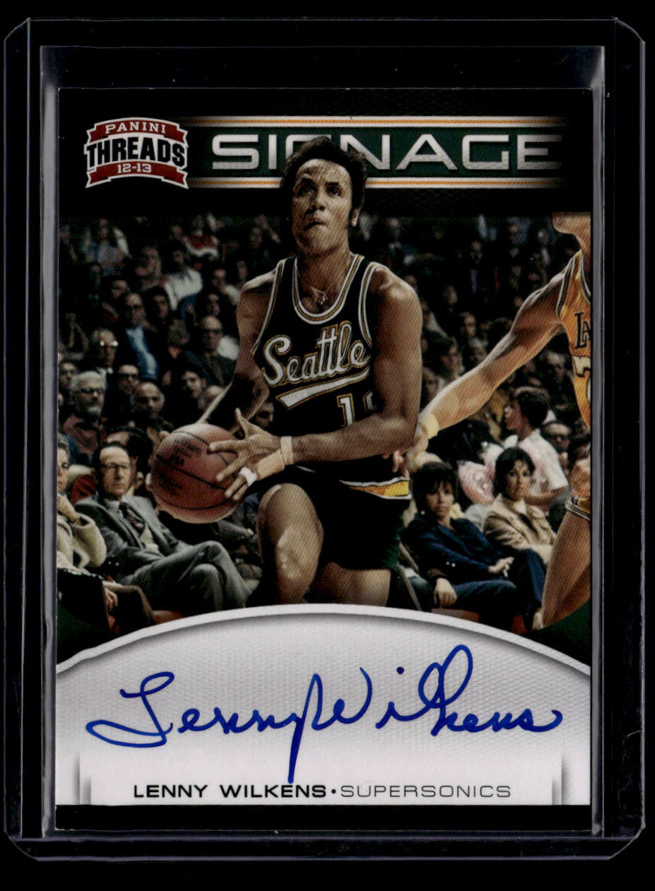 SOLD 183959 2012-13 Panini Threads Signage 28 Lenny Wilkens Auto