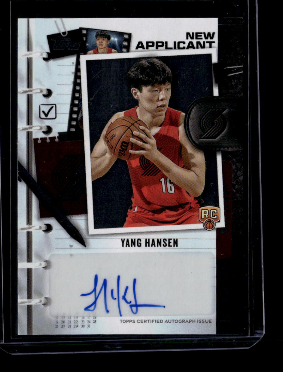 SOLD 183960 2025-26 Topps New Applicants Autographs NAYH Yang Hansen Rookie Auto