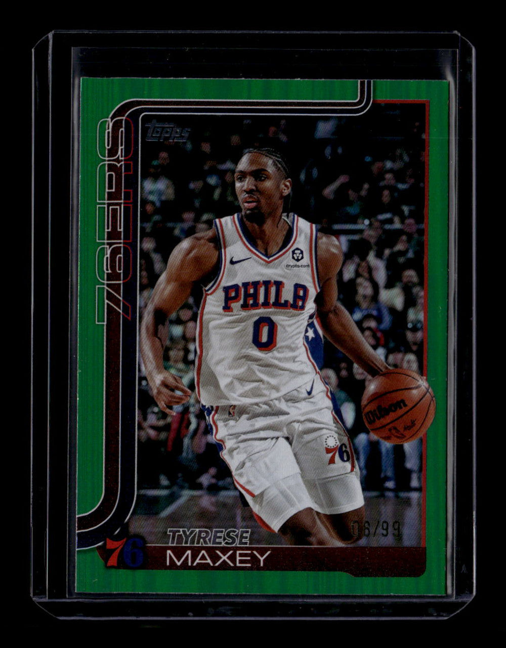 2025-26 Topps Green Rainbow 21 Tyrese Maxey 8/99