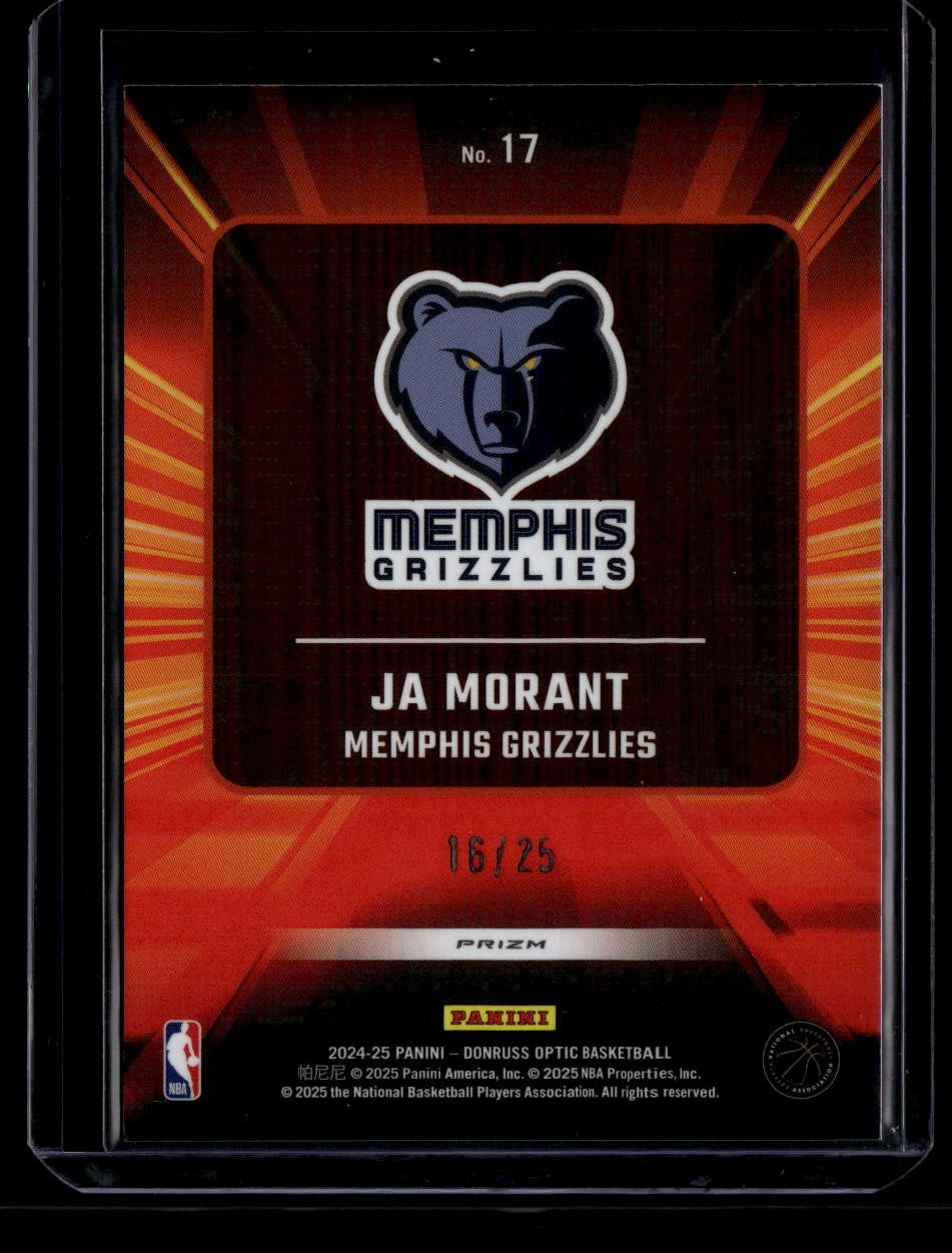 2024-25 Donruss Optic Express Lane Pink Refractor 17 Ja Morant 16/25