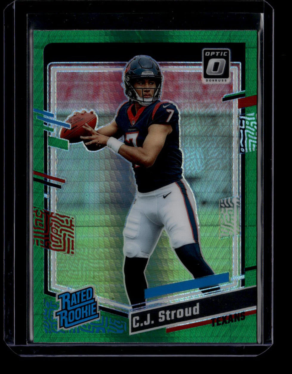 2023 Donruss Optic Green Hyper Refractor 244 CJ Stroud RR Rated Rookie