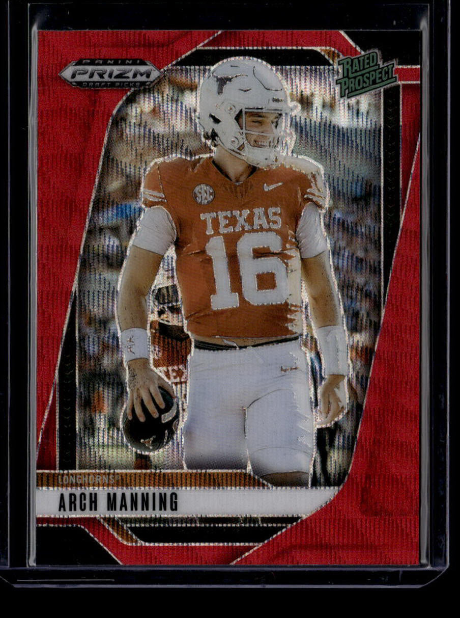 2025 Panini Prizm Draft Picks Prizms Ruby Wave Refractor 166 Arch Manning Rookie