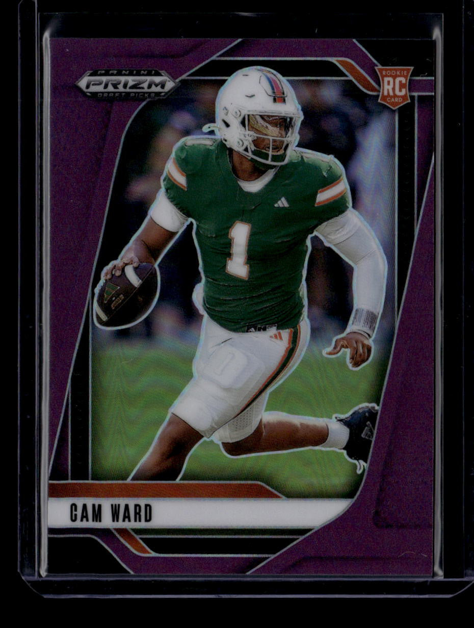 DELETE 183985 2025 Panini Prizm Draft Picks Prizms Purple Refractor 57 Cam Ward Rookie 16/99