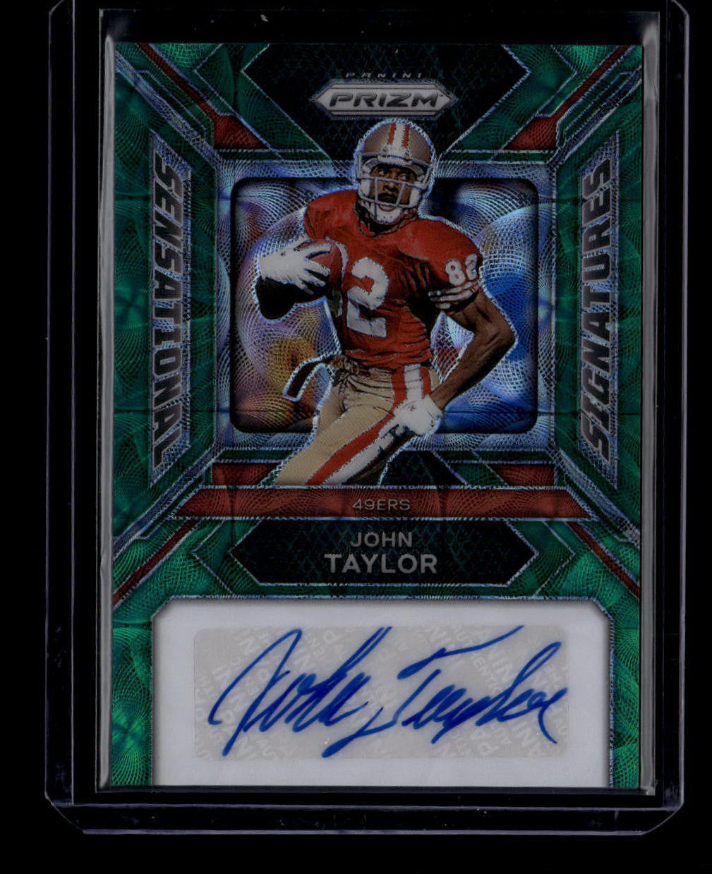 SOLD 183988 2023 Panini Prizm Sensational Signatures Prizms Green Scope John Taylor Auto /75