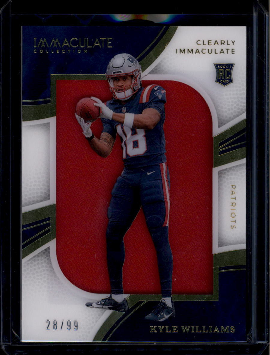 2025 Immaculate Collection Clearly Rookie 20 Kyle Williams RC Jersey 28/99