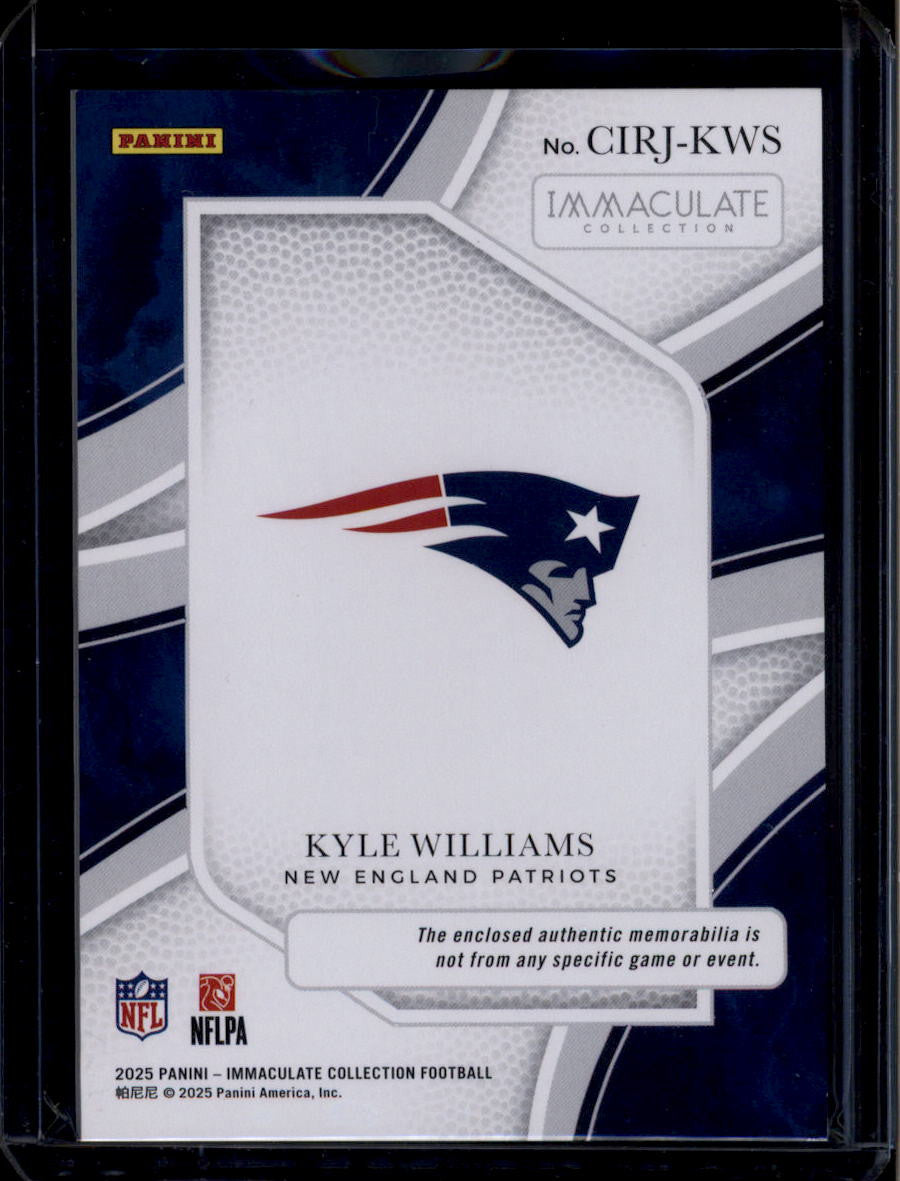2025 Immaculate Collection Clearly Rookie 20 Kyle Williams RC Jersey 28/99
