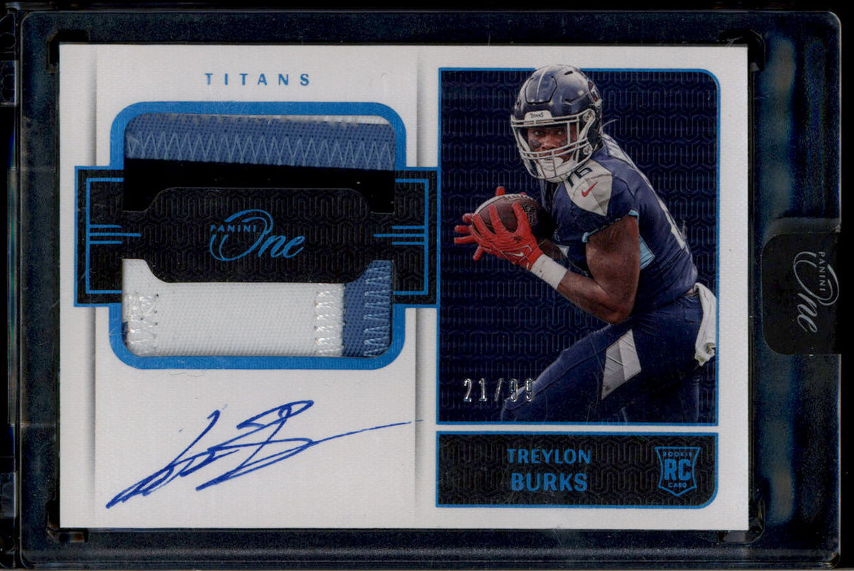 2022 Panini One Blue 36 Treylon Burks Rookie Dual Patch Auto 21/99