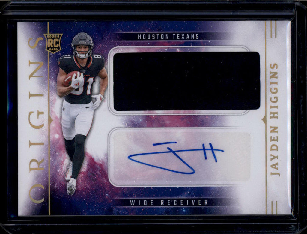 2025 Panini Origins Rookie Jumbo Autographs 11 Jayden Higgins RC Jersey Auto
