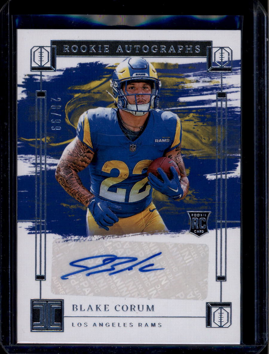 SOLD 184003 2024 Panini Impeccable Rookie Autographs 20 Blake Corum RC Auto 28/99