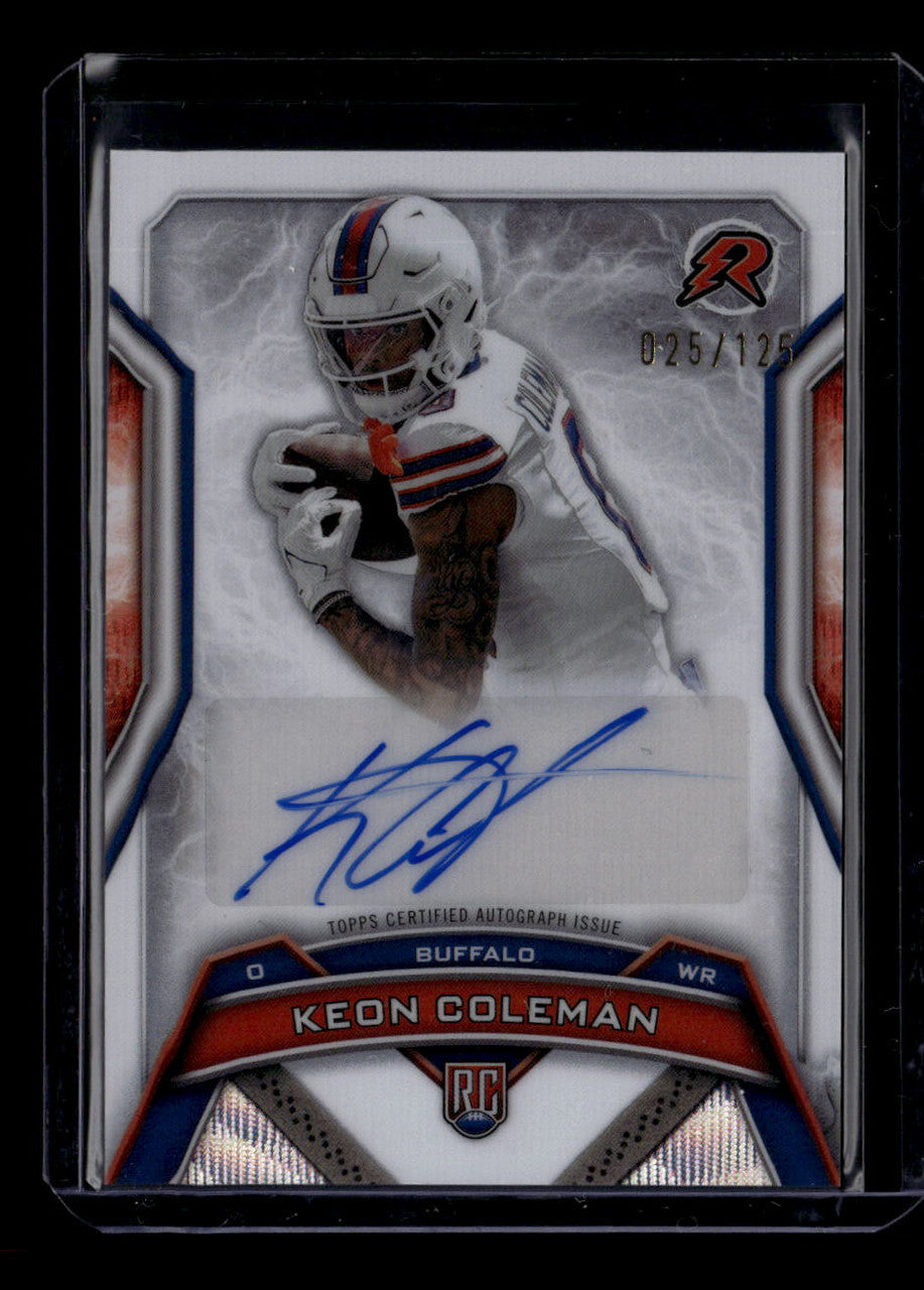 SOLD 184007 2024 Topps Resurgence Rookie Signatures White Surge Keon Coleman RC Auto 25/125