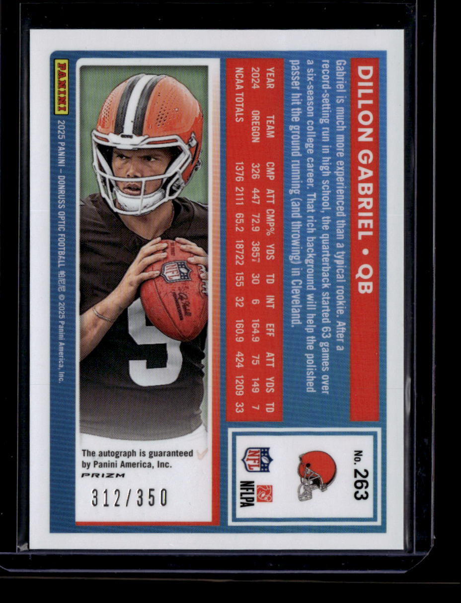 2025 Donruss Optic Rated Rookies Autographs 263 Dillon Gabriel RC Auto 312/350