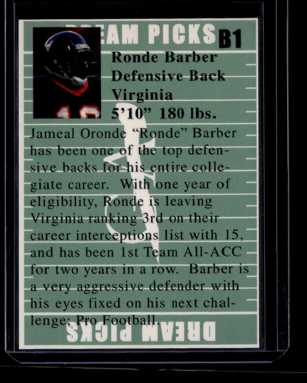 1997 Genuine Article Autographs b1 Ronde Barber Rookie Auto 889/7500