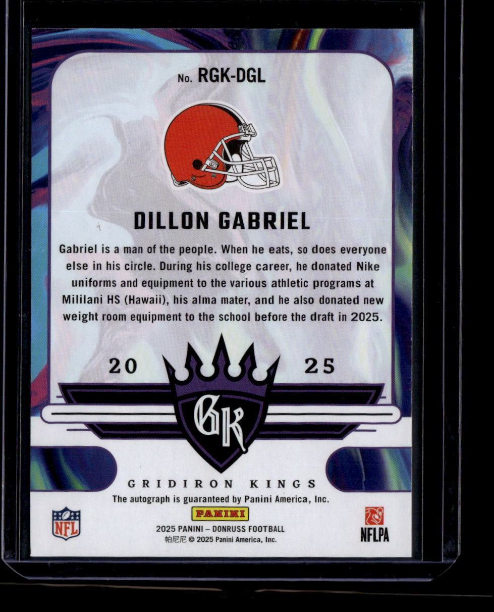 2025 Donruss Rookie Gridiron Kings Autographs 6 Dillon Gabriel RC Auto 46/49
