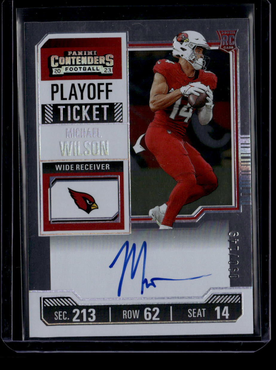 SOLD 184012 2023 Panini Contenders Playoff Ticket 126 Michael Wilson Rookie Auto 90/149