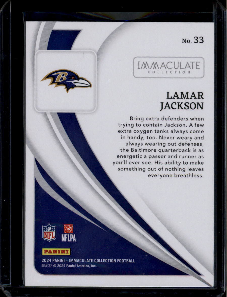 2024 Immaculate Collection Red 33 Lamar Jackson 4/65
