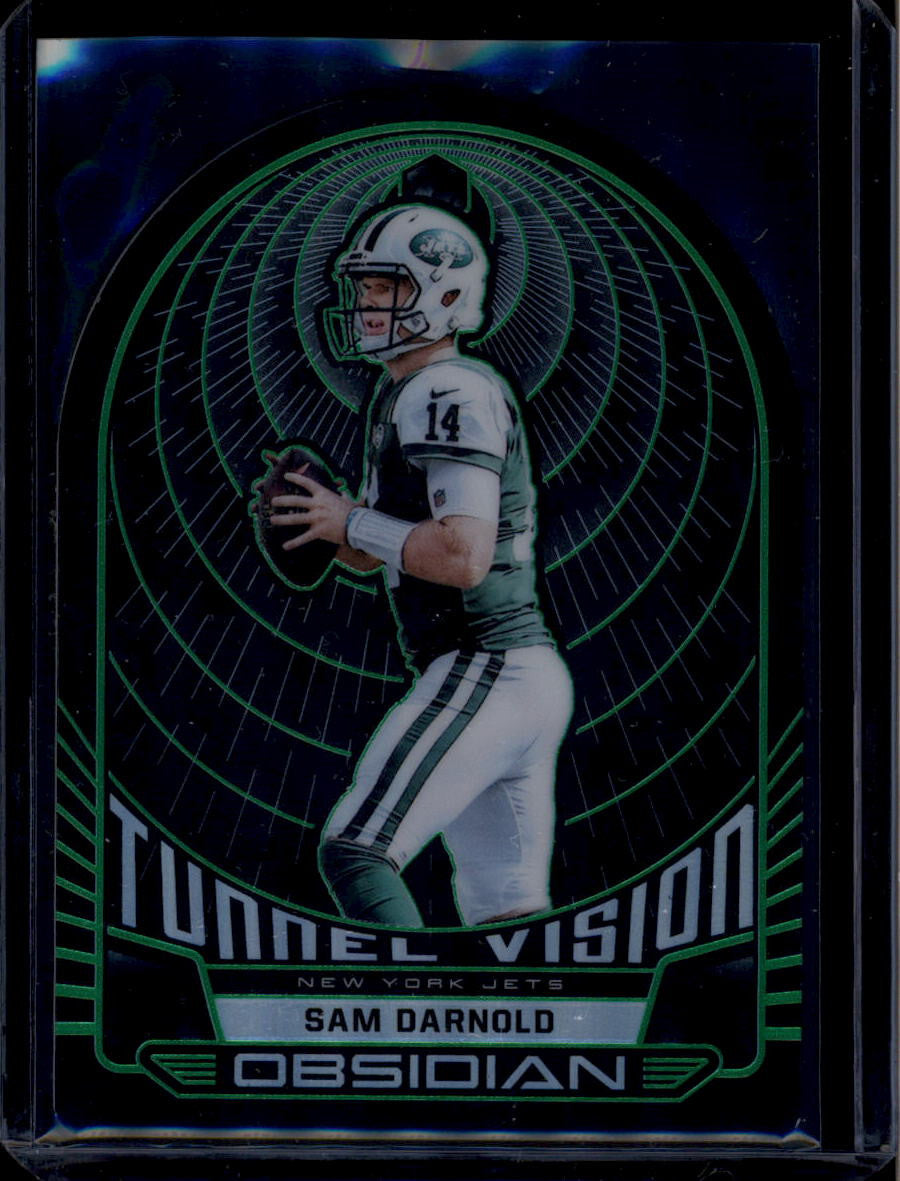 2019 Panini Obsidian Tunnel Vision Electric Etch Green  24 Sam Darnold 8/25